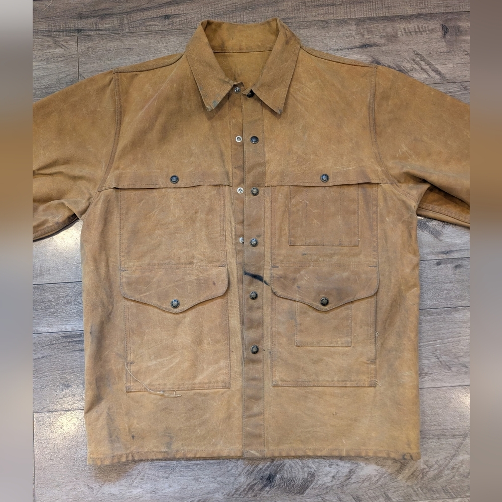 Filson Unlined Tin Cloth Cruiser Jacket Large Long